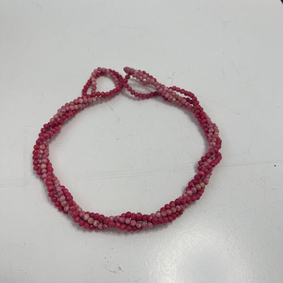 set of two pair 1980s wrap beads lighter and darker shades of pink mauve - Picture 6 of 16